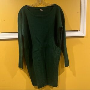 J. Crew Merino Wool green long sleeve dress M
